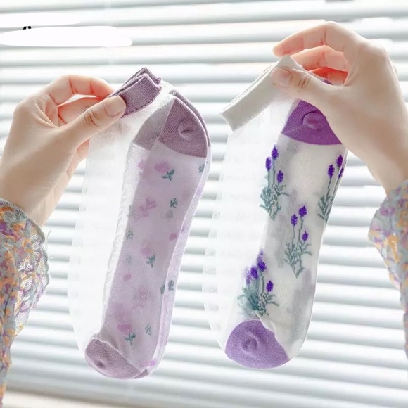 1 Mesh Fishnet Socks Mixed Fiber Transparent Stretch Elastic Ankle Net Yarn Thin - Picture 13 of 16